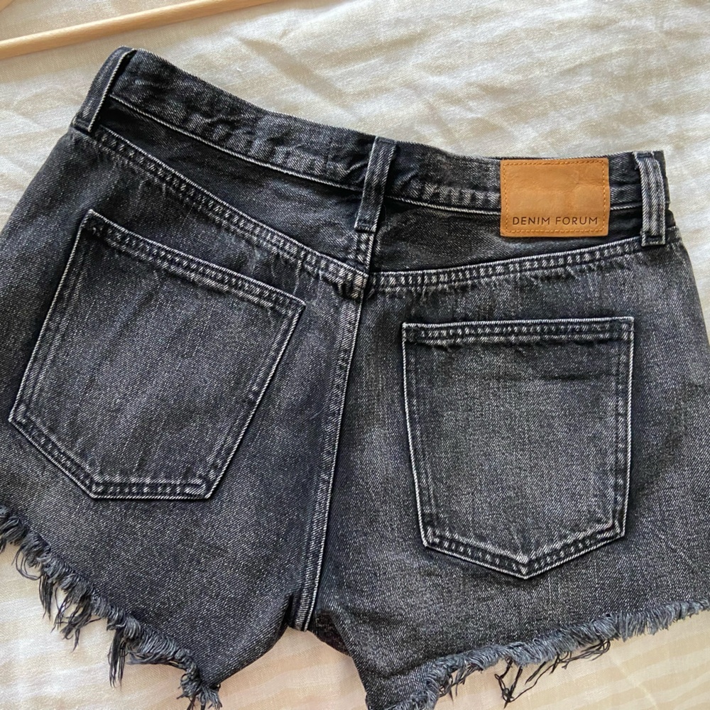 Denim Forum Aritzia black distressed jean short - Picture 6 of 6